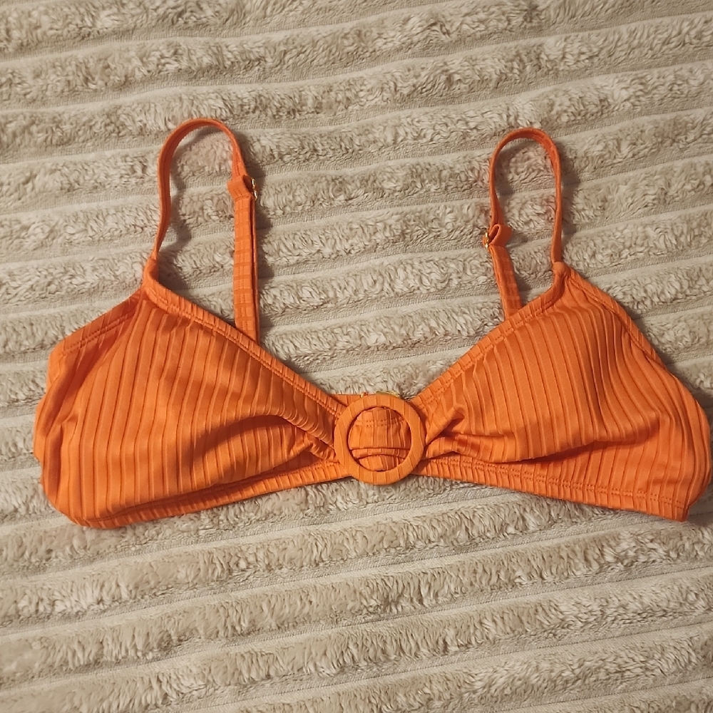 Orange Ribbed Bikini Set - Picture 3 of 8